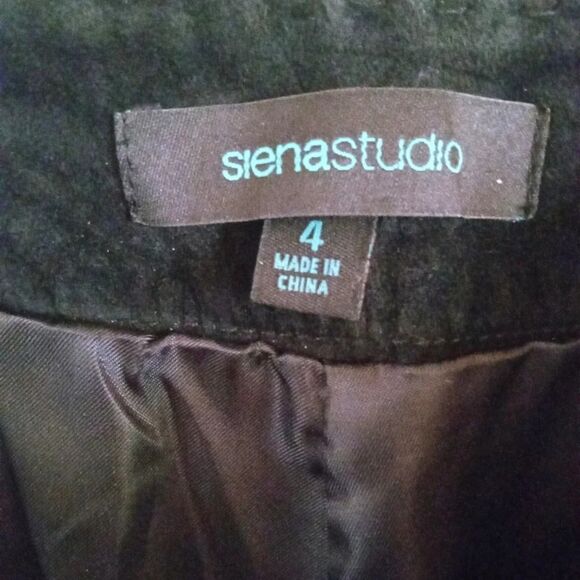 Siena Studio Women's Black 100% Leather Suede Boot Cut Pants Size 4 - Picture 6 of 7
